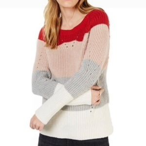 Lucky brand candy color block striped sweater